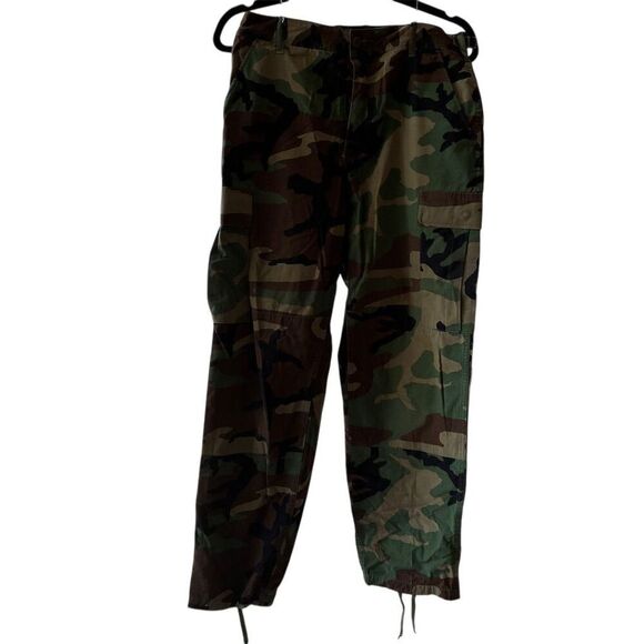 Vintage 90s Men's Camo Military Jacket and Pants Size S Button-Up Short Length - Picture 15 of 15